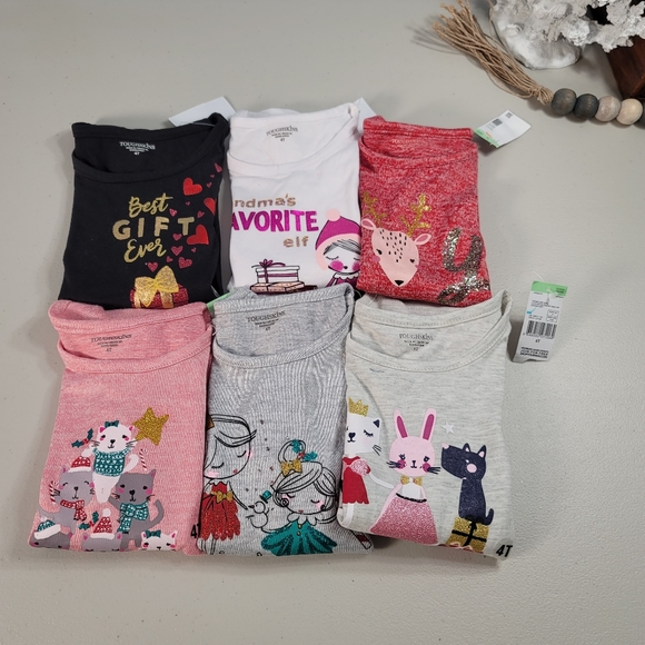 Toughskins Other - Lot Of 6 Toughskins Girls' Long Sleeve T-shirts bundle  Size 4T
